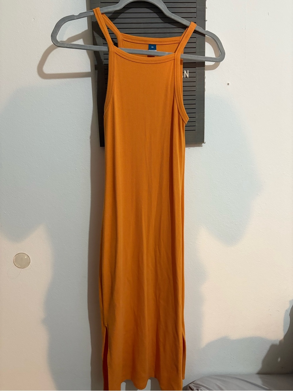 Old Navy Orange Ribbed Tank Maxi Dress